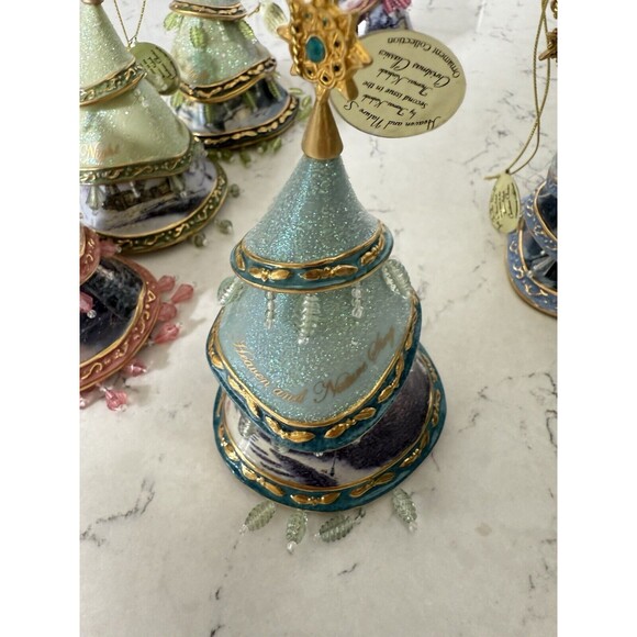 Thomas Kinkade Jeweled Tree Ornaments Bone China Bradford Exchange set of 6 - Picture 7 of 13